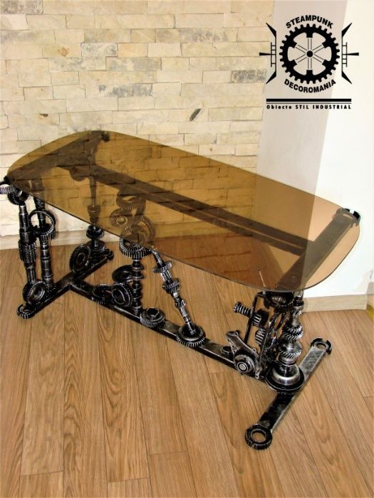 Masa model 1 stil industrial ,masuta de cafea STEAMPUNK, Unicat!