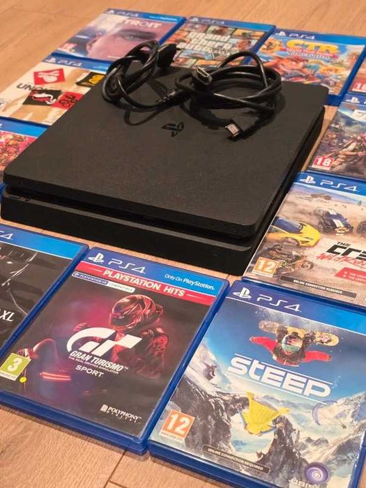 Set Playstation 4 Slim + Controller + 19 Jocuri | Cadou perfect