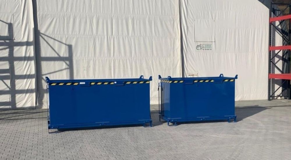 Container cu fund basculaant pt. stivuitor