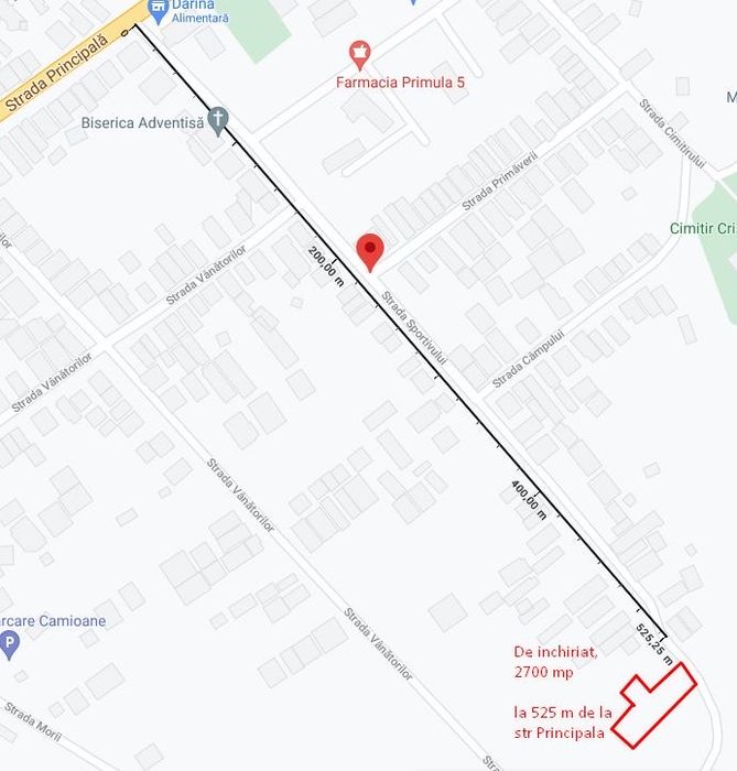 Cristesti, teren 2700 mp vanzare- nu se poate construi pe el