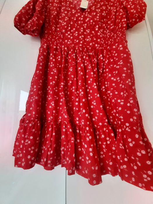 Лятна червена рокля мама (UK 16) и дете (5-6 години)