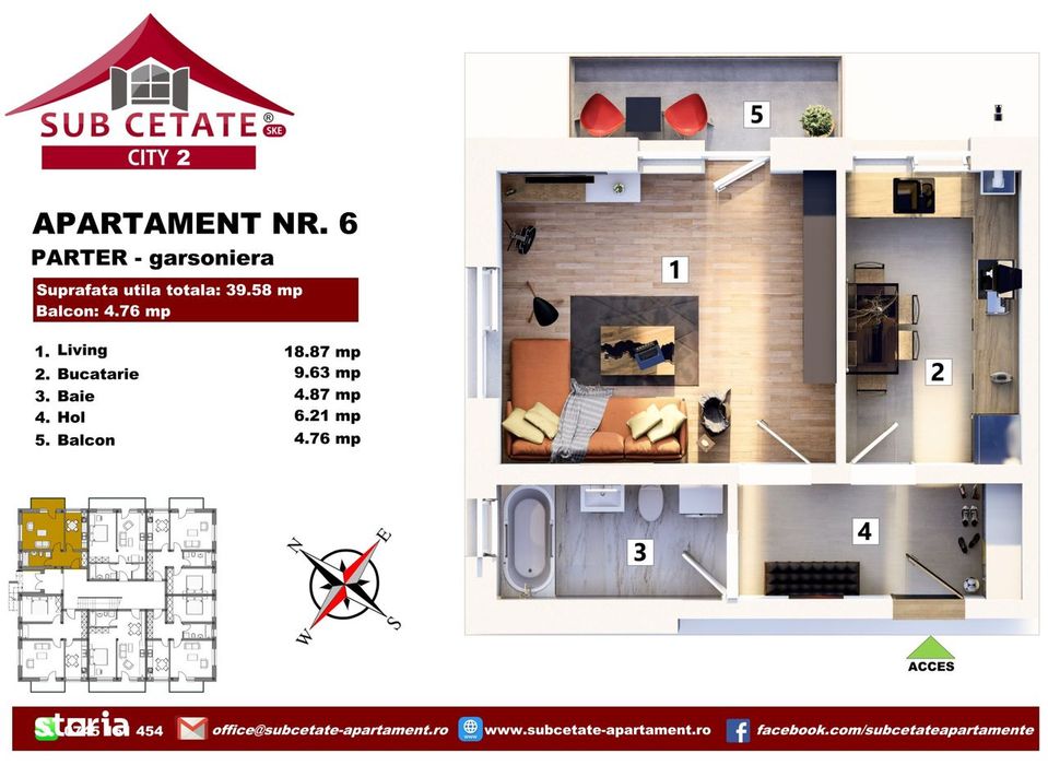 Garsoniera | Dezvoltator - Subcetate City 2 in rate pe 3 ani