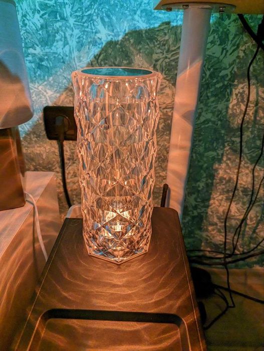 Кристална LED лампа Rose Diamond | Дистанционно и батерия
