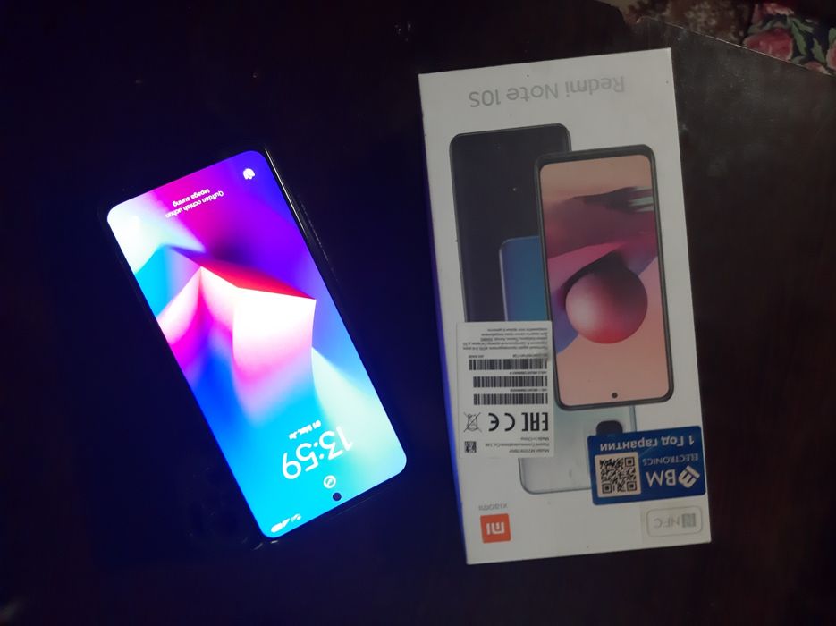 Redmi note 10S Karobka full zaryadchi hamma narsasi bor zashni pubg 60