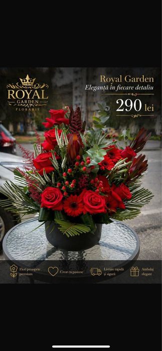 Aranjament floral cu flori premium