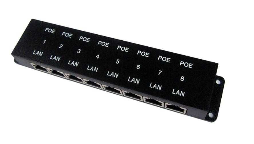 ФотоВолт 8Port Poe HUB Splitter Injector Мрежов Инжектор IP Камери NVR