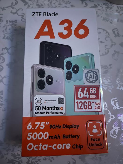 ZTE A36 64гб новый ашылмаған