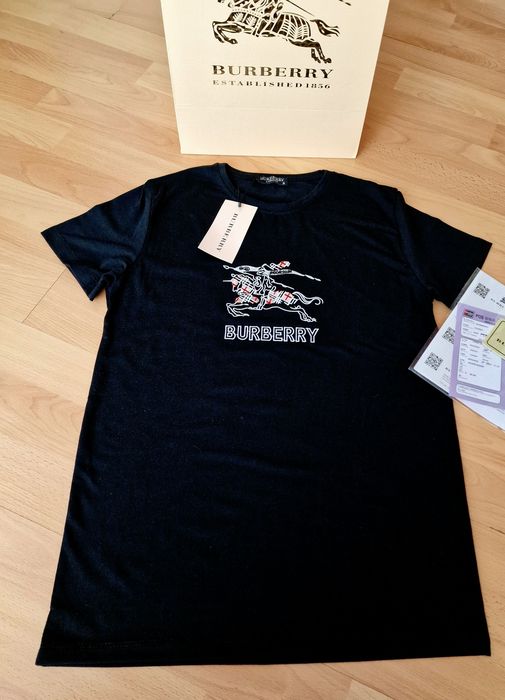 Tricouri bumbac Burbbery, new model, logo brodat, diverse marimi