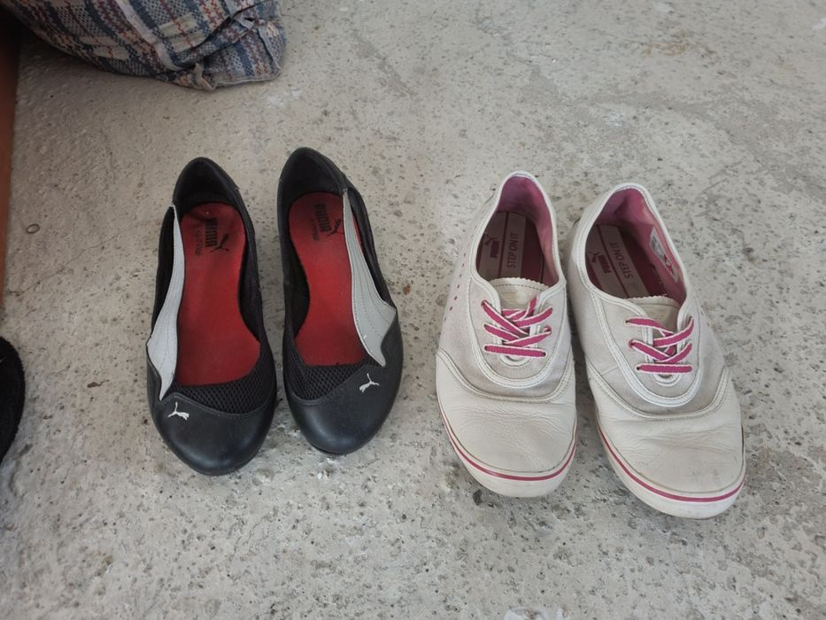 Пума мокасини и черни и бели летни кецки и двата чифта са 38 номер жен