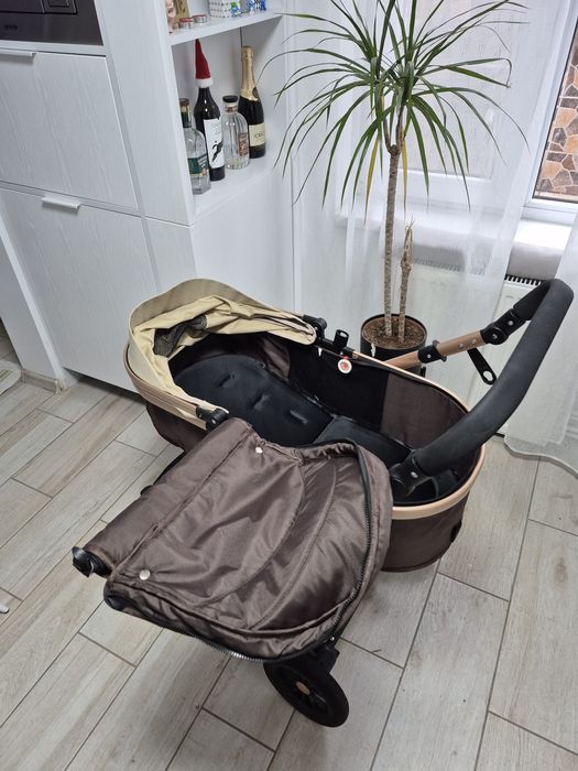 Set cărucior L-SUN + scoică auto – landou + sport, stare foarte bună