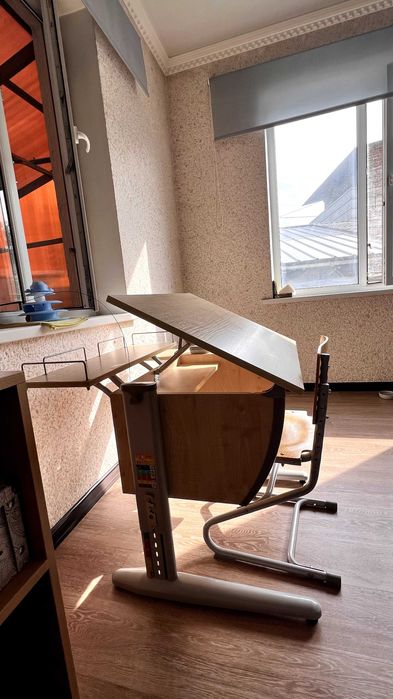 Растущая учебная парта + растущий стул