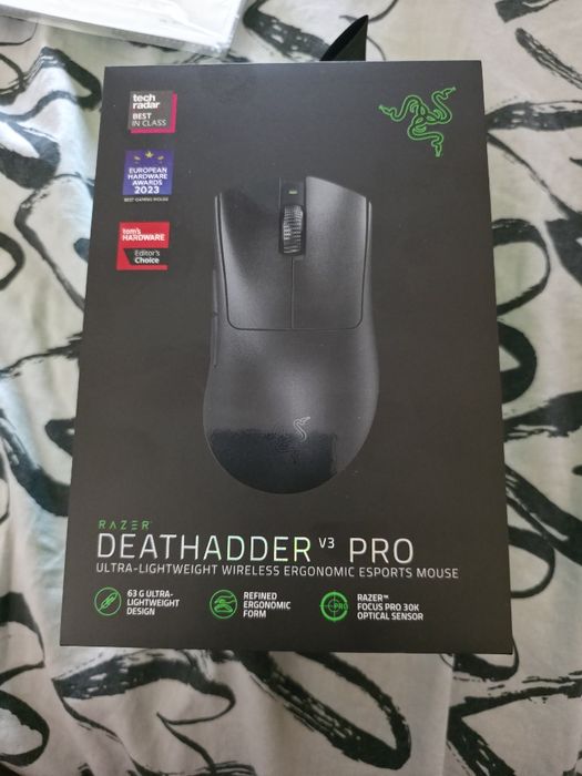 Razer DeathAdder V3 Pro – Фабрично запечатана, 30K DPI, Гаранция до декември 2027