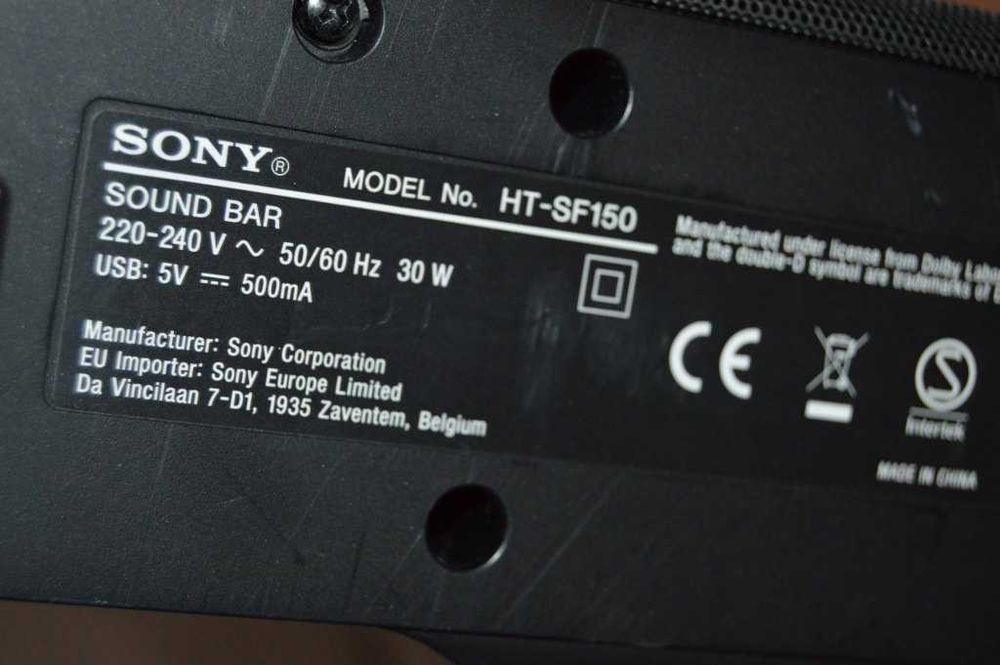Soundbar Sony HT-SF150 2.0 Dolby Digital Bluetooth 4.2