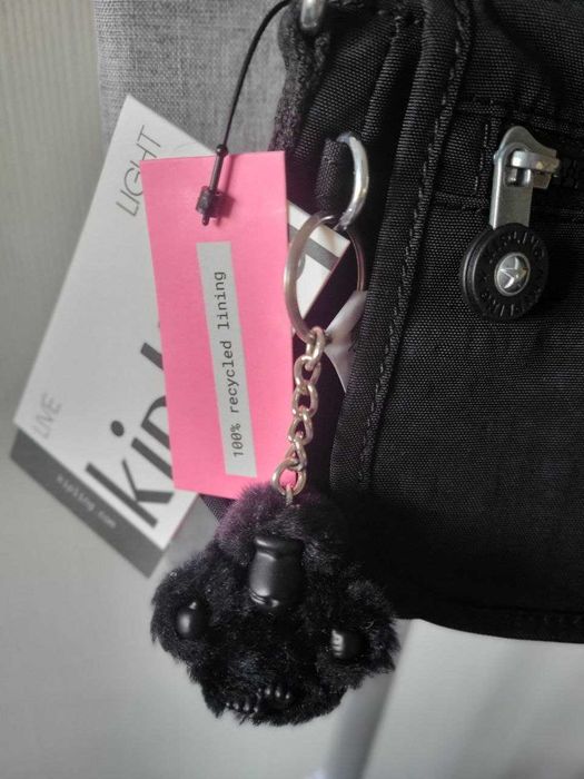 Сумка Kipling новая черная с брелком
