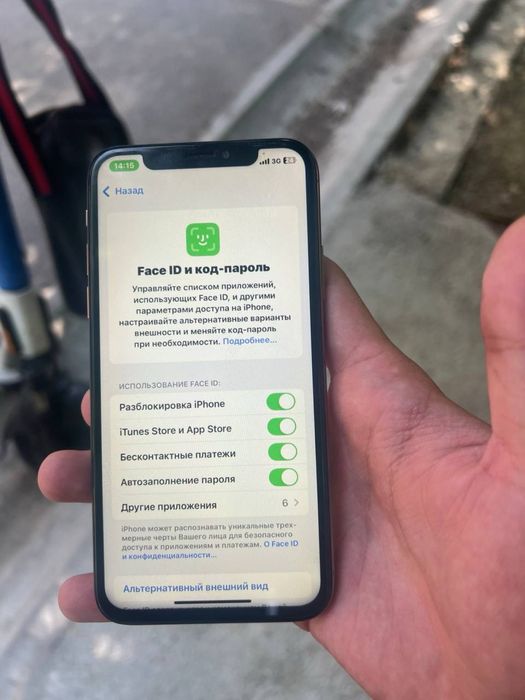 iphone xs 100 yomks 64 gb xotira karobka dakument yoq