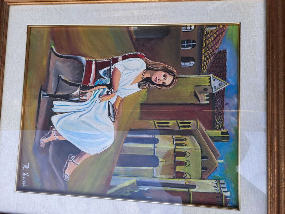 tablou pictura pe panza 72/62 cm semnat