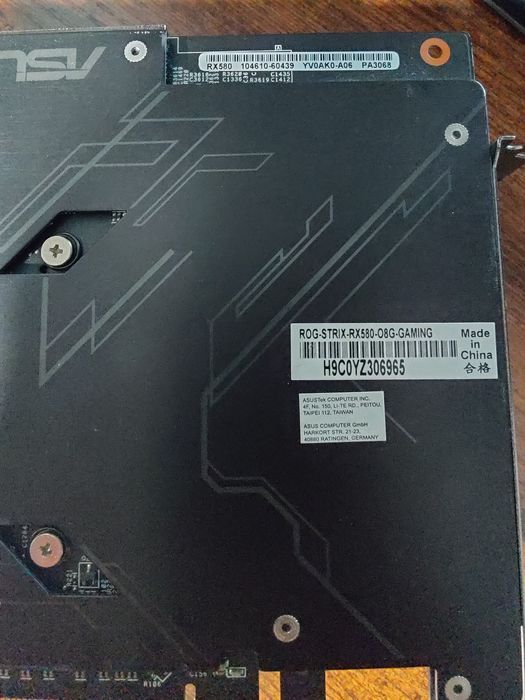 Placă video ASUS ROG STRIX RX 580 8GB – stare foarte bună