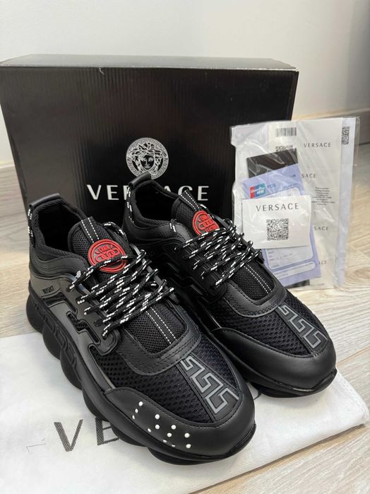Sneakers Versace CHAIN full black transport gratuit si verificare