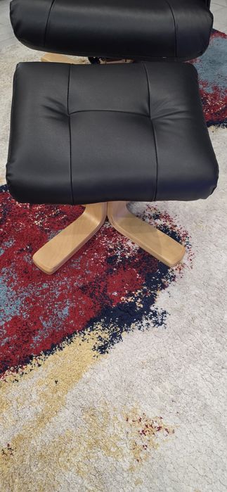 Релакс кресло с черна кожа