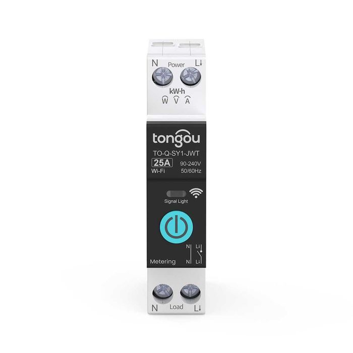 TONGOU WiFi Smart Switch 25A DIN с измерване