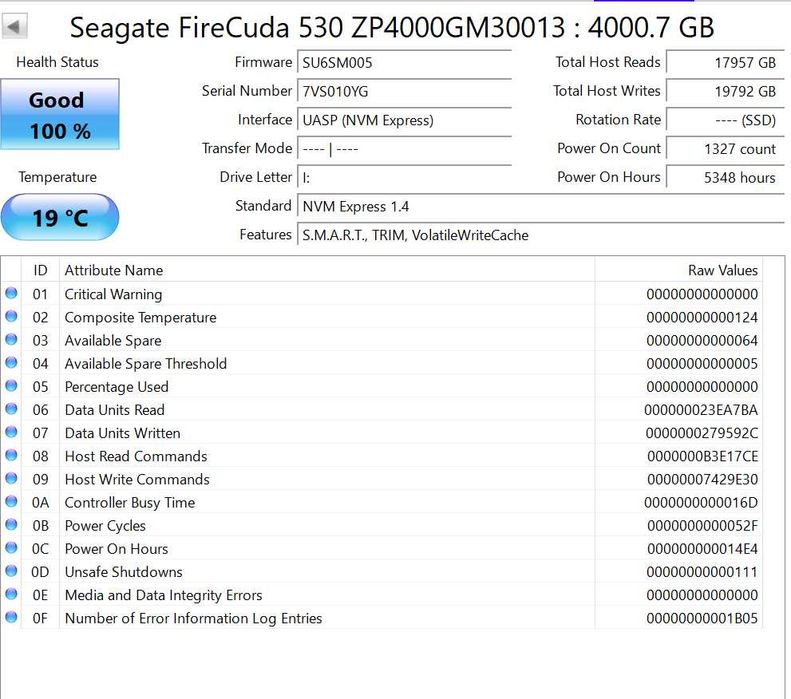 SSD Seagate FireCuda 530 4TB PCI Express 4.0 x4 M.2 2280
