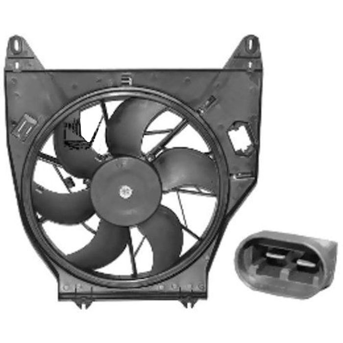 GMV ventilator radiator Renault Kangoo 202008, Kangoo 192003, 1.9 D, 1.9 dTi, Diam.: 380 mm, Putere (W): 340 W, mufa: 2 pini, OE 7701043963, Th-Series