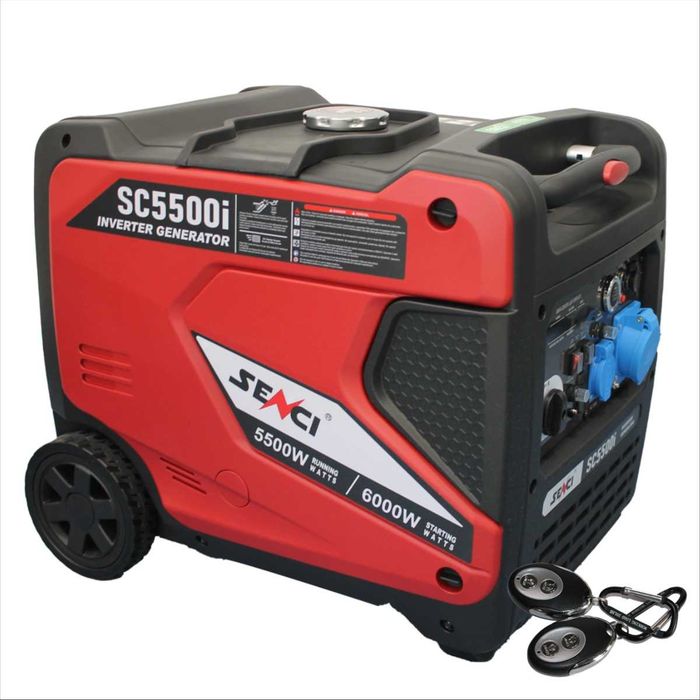 Generator de curenti digilat de tip inverter SENCI SC5500iE putere maxima 6.0 kW 230V pornire electrica insonorizat, mortor benzina cu ATS