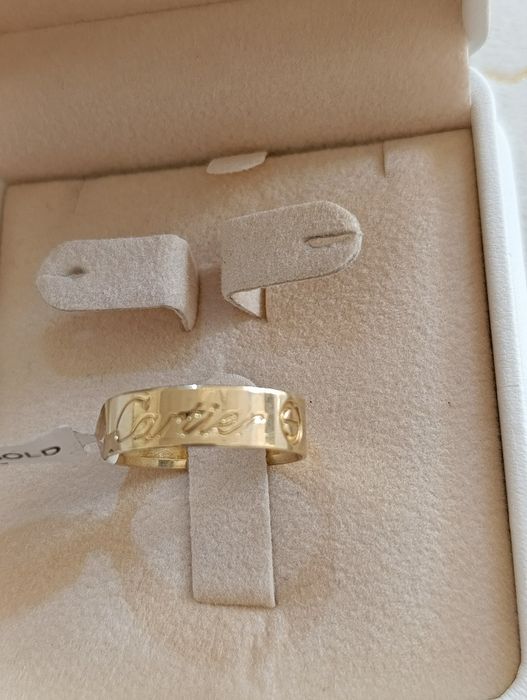 Золотое кольцо Cartier Евро модель проба 585 вес 3,76 гр размер 19,5