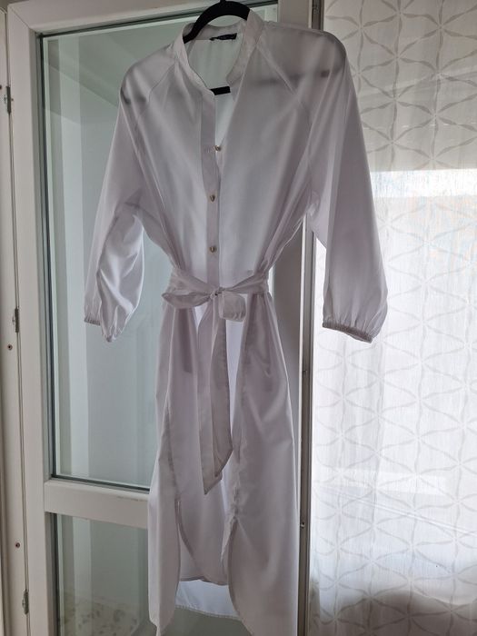 Rochie alba tip camasa tunica Etic