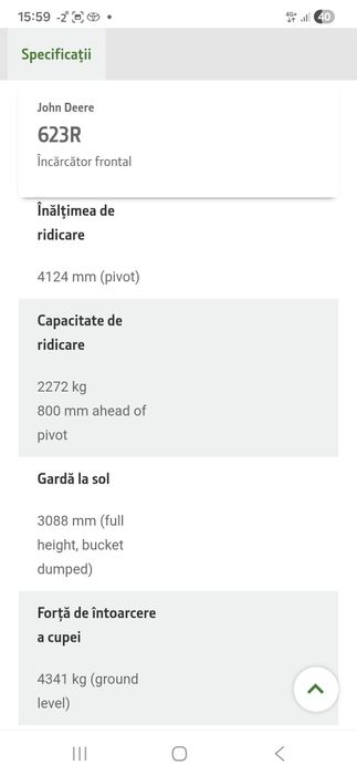 Incarcator frontal John Deere