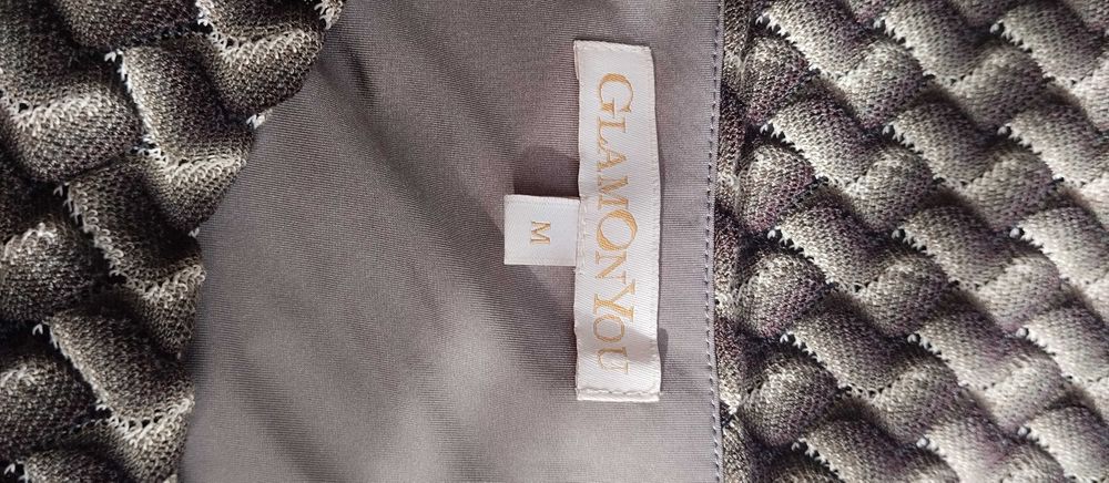 GLAMONYOU  DRESS  shades of grey, mauve, and beige.