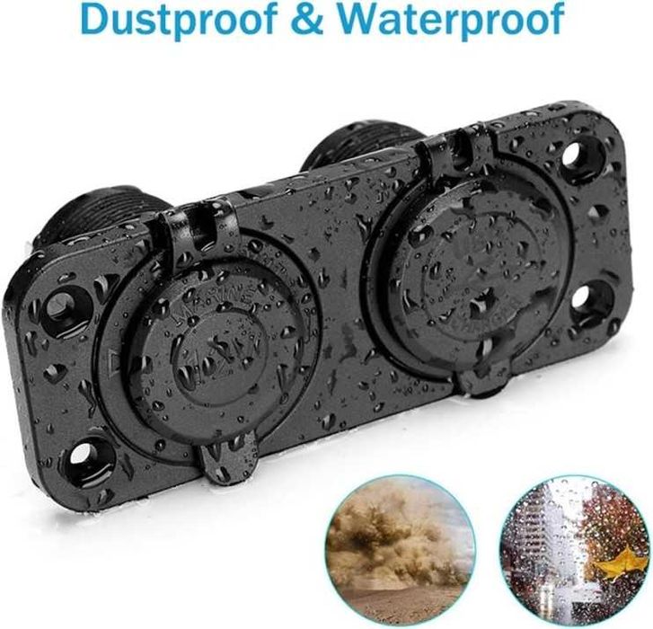 Панел за вграждане за кола, Лодка, Каравана, 12V, 2USB 4.2A