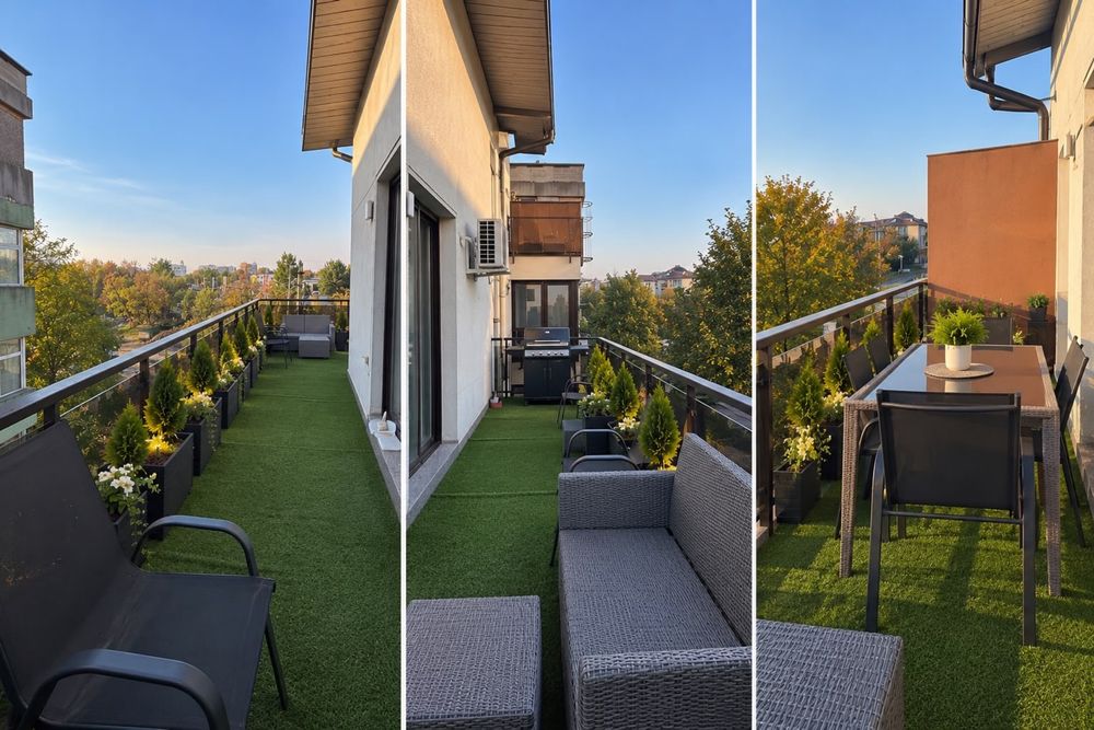 Propietar* Apartament premium cu terasă, mobilat lux, în Bucureștii Noi, lângă metrou Bazilescu Pret: 220.000€