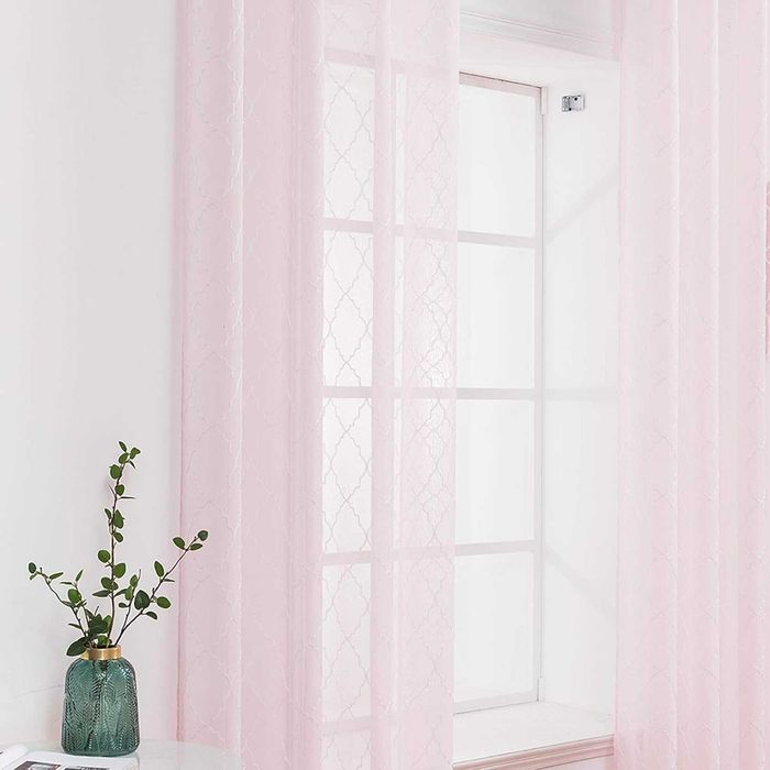 Комплект 2бр. Тюлени Пердета с Халки MIULEE, 140х260см, Розови