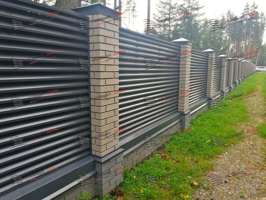 Забор жалюзи из металла