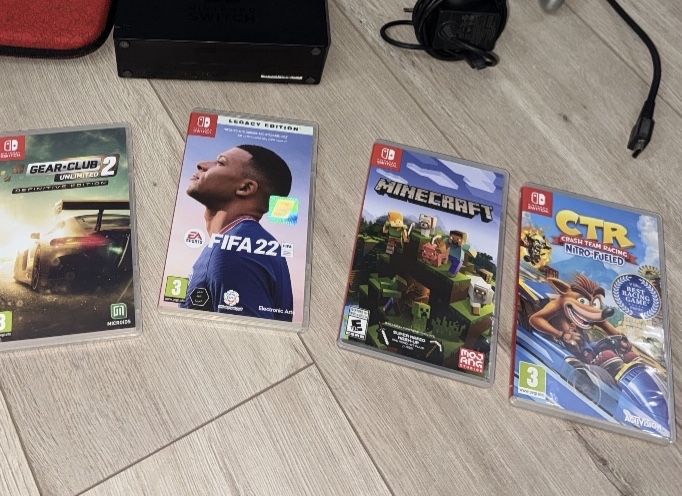 Игры для nintendo switch minecraft, fifa22, CTR, gear club