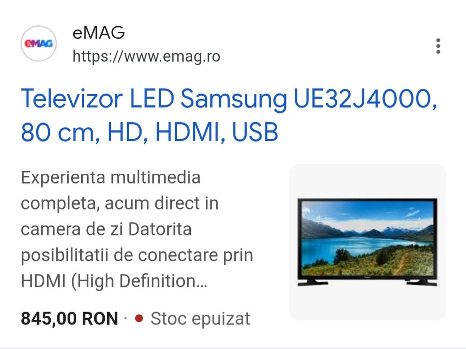 TV LED Samsung UE32J4000, FHD, 82 cm