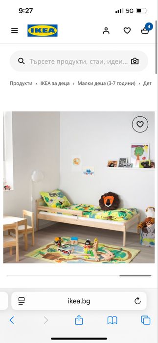 Детско легло с матрак (ИКЕА) - 77х165