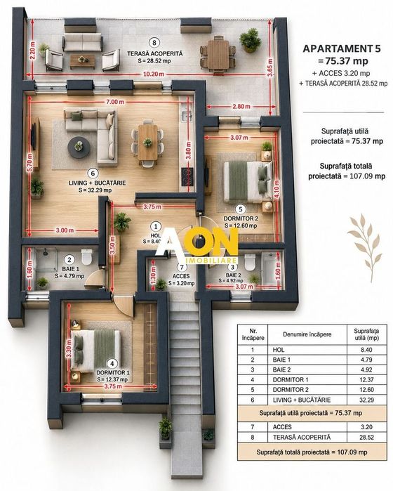 Apartament 3 camere premium, 75 mp utili, 2 parcari, et.1, Cetate