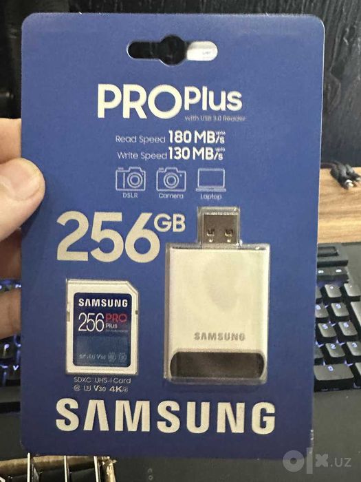Samsung PRO Plus SDXC 256 ГБ + USB 3.0 ридер