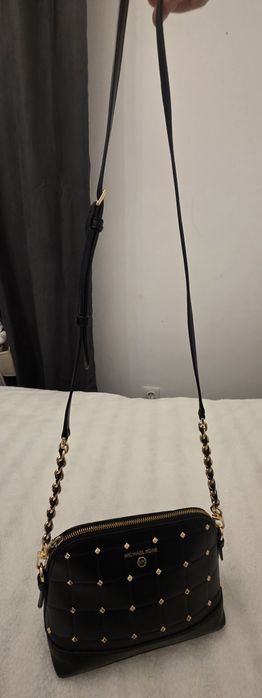 Michael Kors Jet Set Travel studded quilted crossbody bag – black, sma