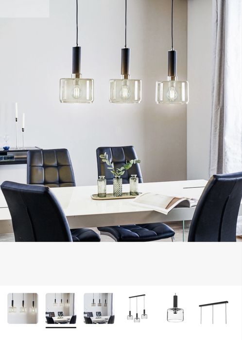 Полилей/Пендел черен; бял; стъкло; бетон, месинг