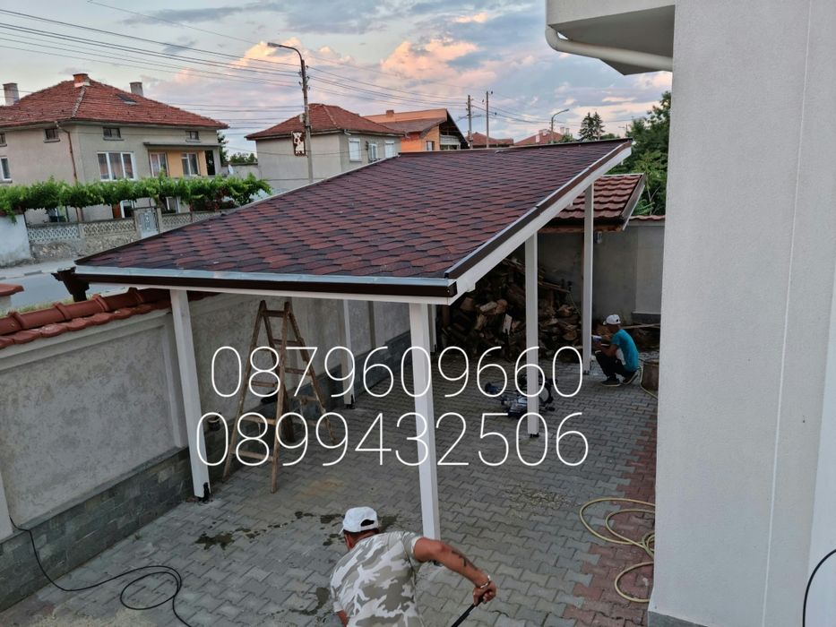 Изграждане на всякакъв вид навеси Козирки гаражи тераси барбекюта. Кач