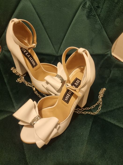 Pantofi mireasa si plic din piele naturala