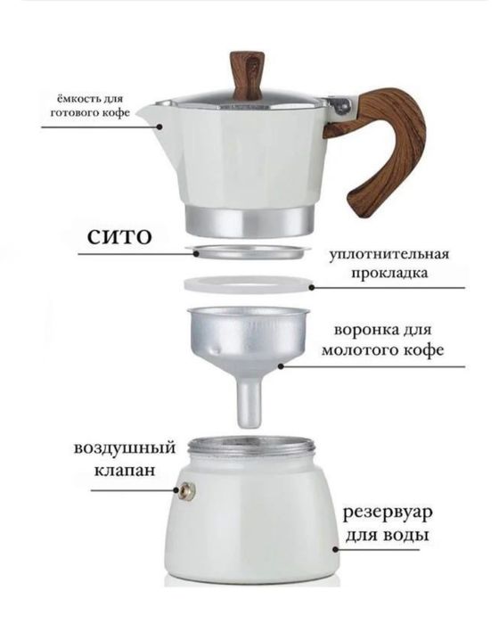 Кофеварка гейзерная подарочный набор