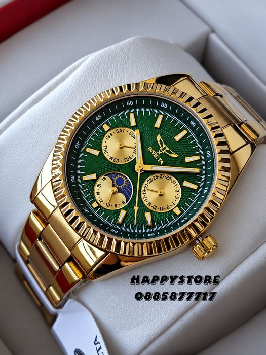 INVICTA Emerald gold green dial unisex 38 mm, Инвикта нов унисекс часовник