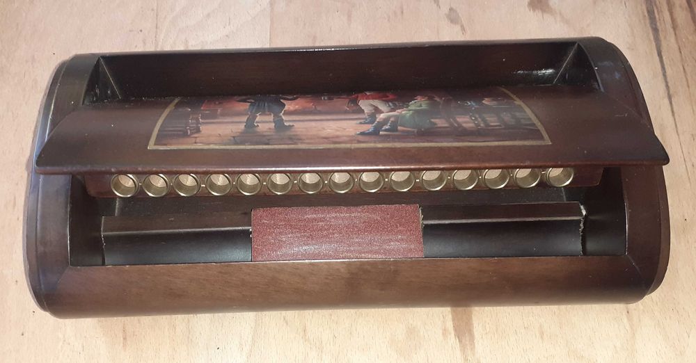 Уникална стара аристократична кутия цигари табакера махагон