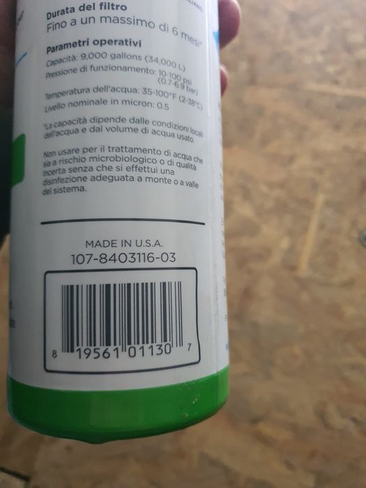 Filtru de apa made în SUA