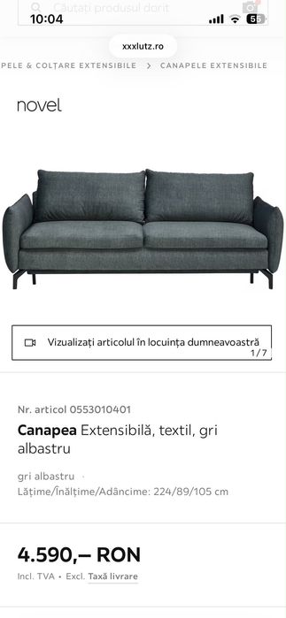Canapea extensibila XXXLutz Novel -impecabilă- 2200lei