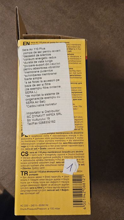 Pompa de aer Sera Air 110 plus acavriu
